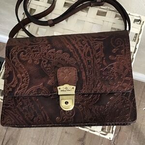 Patricia Nash Woman’s Crossbody Brown Tooled Purse